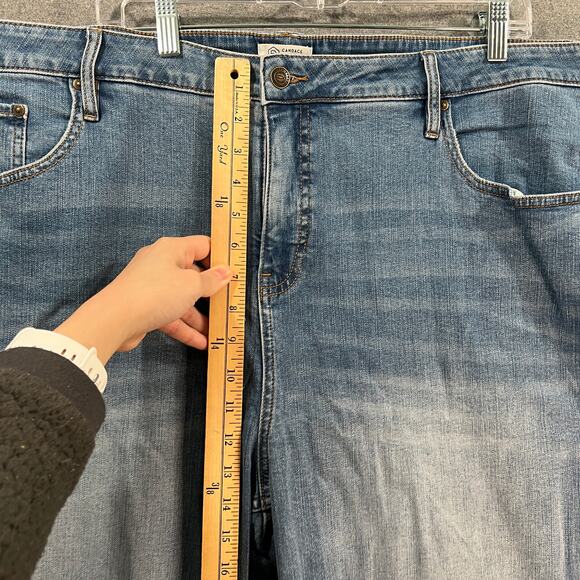 Candace Cameron Bure Cropped Straight Leg Jeans BigSur Med Wash, Plus 26 - Picture 8 of 11